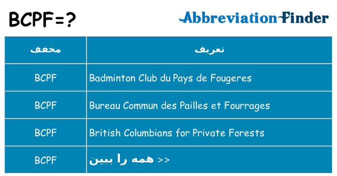 چه bcpf برای ایستادن؟