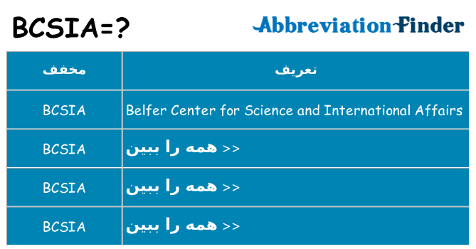 چه bcsia برای ایستادن؟