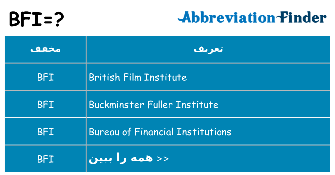 چه bfi برای ایستادن؟