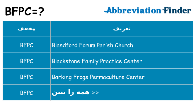 چه bfpc برای ایستادن؟