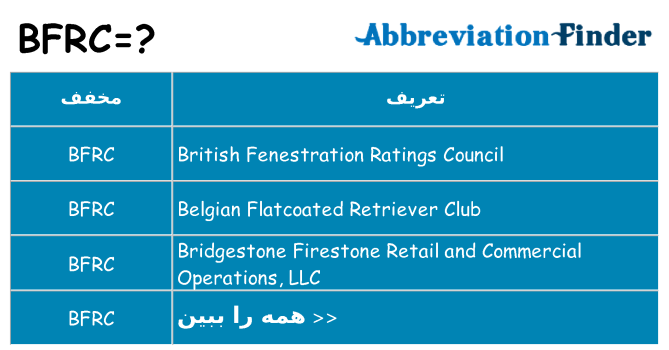چه bfrc برای ایستادن؟