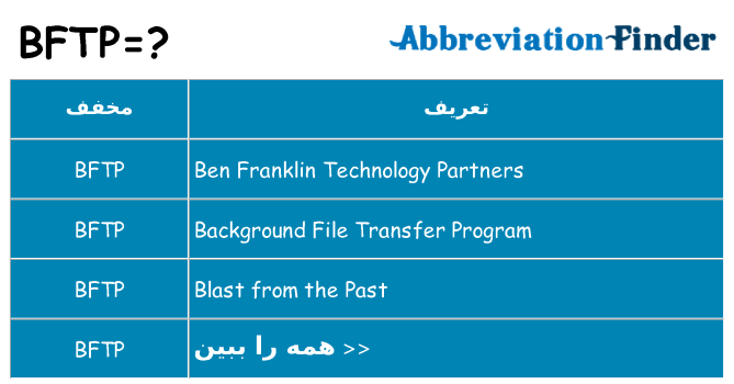 چه bftp برای ایستادن؟