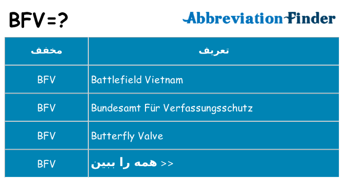چه bfv برای ایستادن؟
