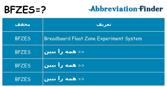 چه bfzes برای ایستادن؟