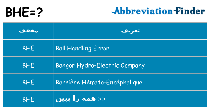 چه bhe برای ایستادن؟
