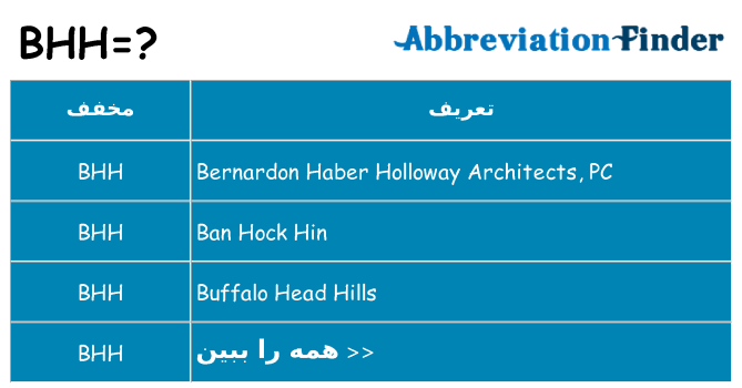 چه bhh برای ایستادن؟