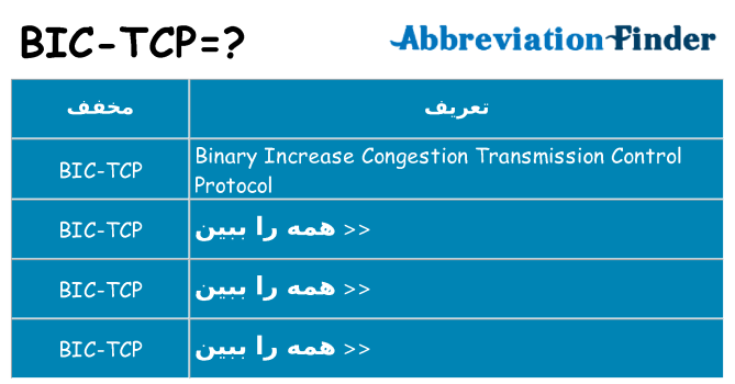 چه bic-tcp برای ایستادن؟