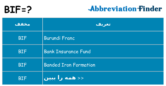 چه bif برای ایستادن؟