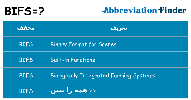 چه bifs برای ایستادن؟