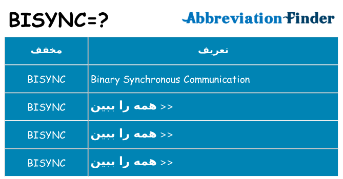 چه bisync برای ایستادن؟