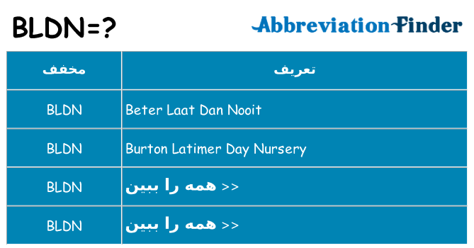 چه bldn برای ایستادن؟