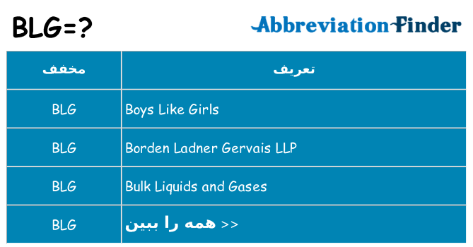 چه blg برای ایستادن؟