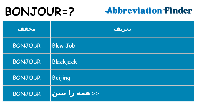 چه bonjour برای ایستادن؟
