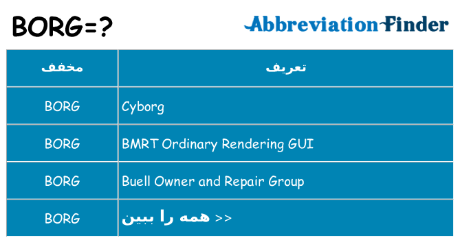 چه borg برای ایستادن؟