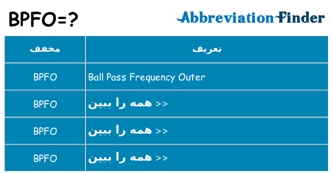 چه bpfo برای ایستادن؟