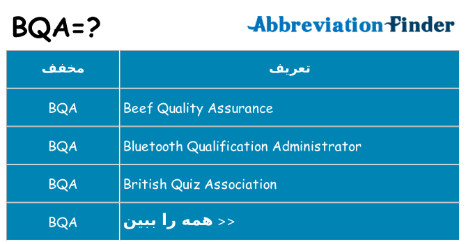 چه bqa برای ایستادن؟