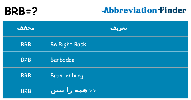 چه brb برای ایستادن؟