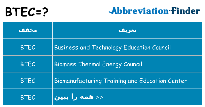 چه btec برای ایستادن؟