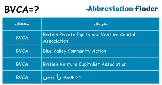 چه bvca برای ایستادن؟