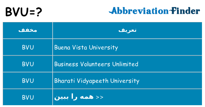 چه bvu برای ایستادن؟