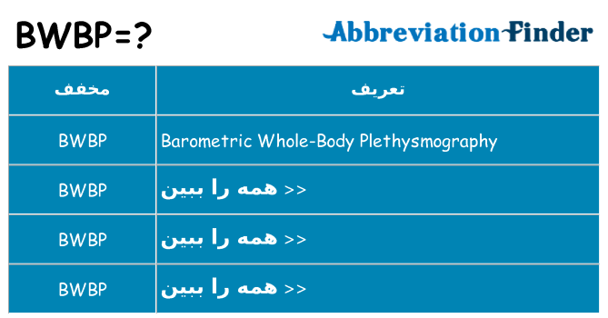 چه bwbp برای ایستادن؟