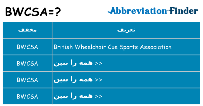 چه bwcsa برای ایستادن؟