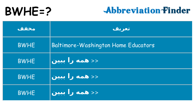 چه bwhe برای ایستادن؟