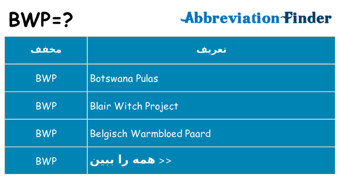 چه bwp برای ایستادن؟