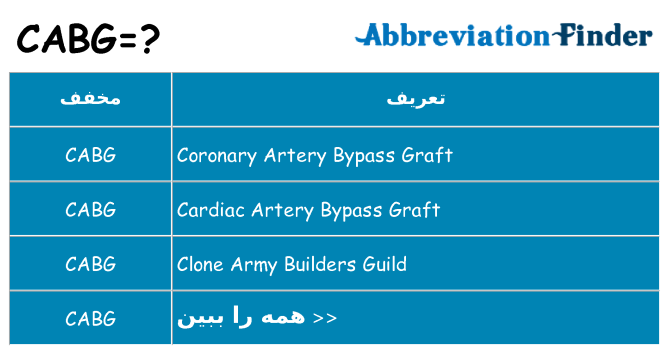 چه cabg برای ایستادن؟