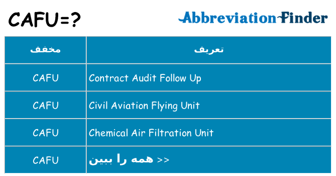 چه cafu برای ایستادن؟