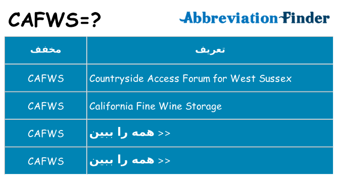 چه cafws برای ایستادن؟