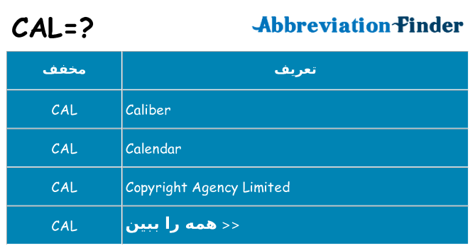 چه cal برای ایستادن؟