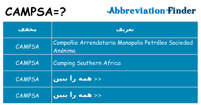 چه campsa برای ایستادن؟