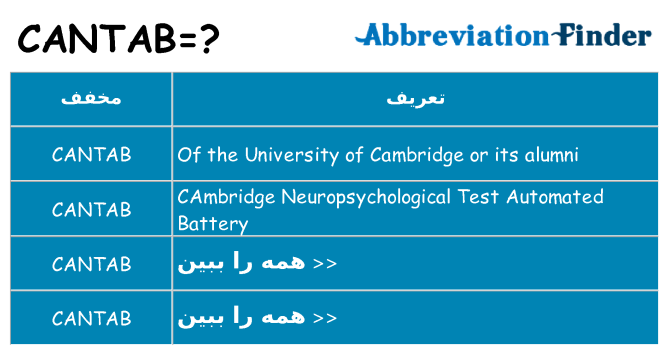 چه cantab برای ایستادن؟