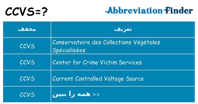 چه ccvs برای ایستادن؟