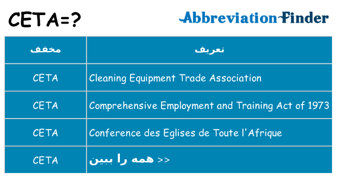 چه ceta برای ایستادن؟