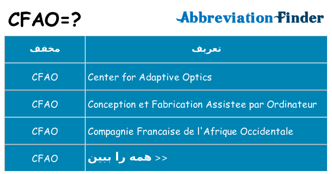 چه cfao برای ایستادن؟