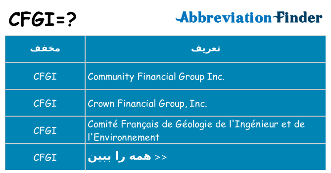 چه cfgi برای ایستادن؟