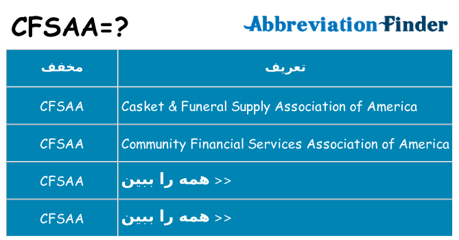 چه cfsaa برای ایستادن؟