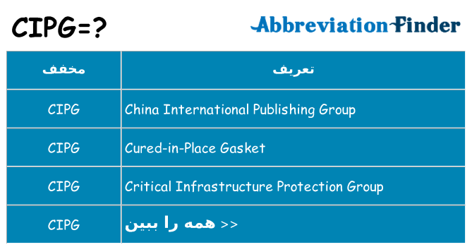چه cipg برای ایستادن؟