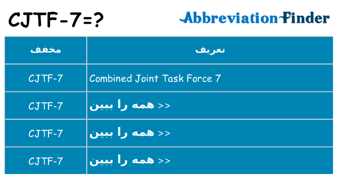 چه cjtf-7 برای ایستادن؟