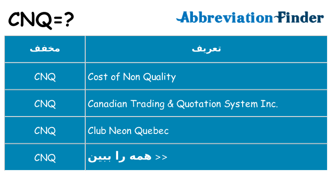 چه cnq برای ایستادن؟