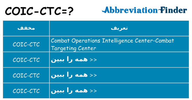چه coic-ctc برای ایستادن؟