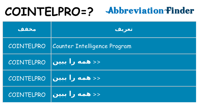چه cointelpro برای ایستادن؟