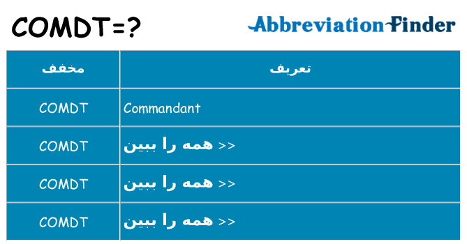 چه comdt برای ایستادن؟