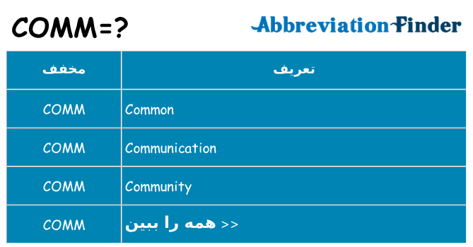 چه comm برای ایستادن؟