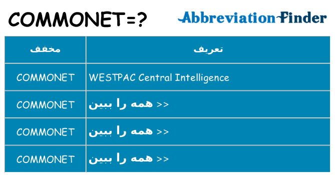 چه commonet برای ایستادن؟