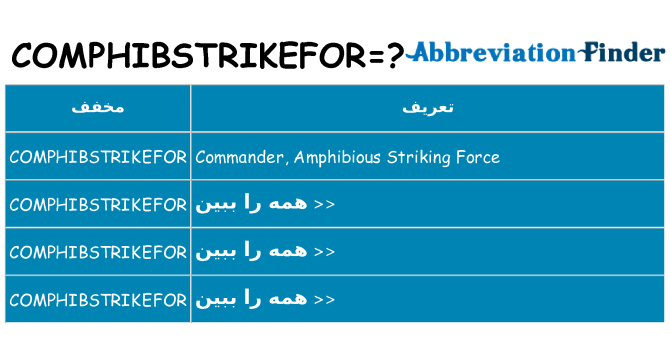 چه comphibstrikefor برای ایستادن؟