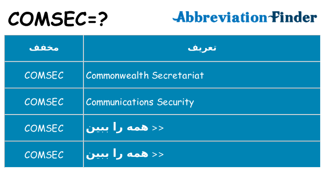 چه comsec برای ایستادن؟