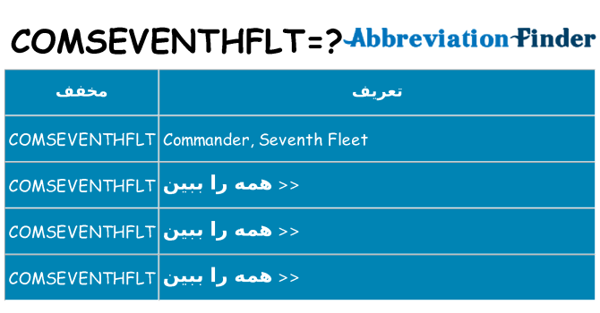 چه comseventhflt برای ایستادن؟